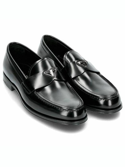 Brushed Leather Loafers Black - PRADA - BALAAN 2