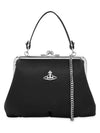 Metal ORB Point Saffiano Tote Bag Black - VIVIENNE WESTWOOD - BALAAN 2