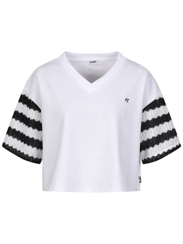 Striped Lace Sleeve T-Shirt MW4ME424 - P_LABEL - BALAAN 8