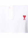 Small Heart Logo Polo Shirt White - AMI - BALAAN 6