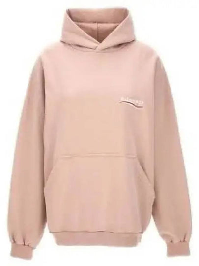 Embroidered Logo Cotton Hoodie Light Pink - BALENCIAGA - BALAAN 2