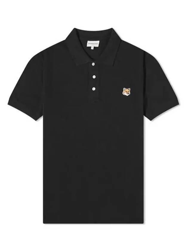 Fox Head Patch Cotton Polo Shirt Black - MAISON KITSUNE - BALAAN 2