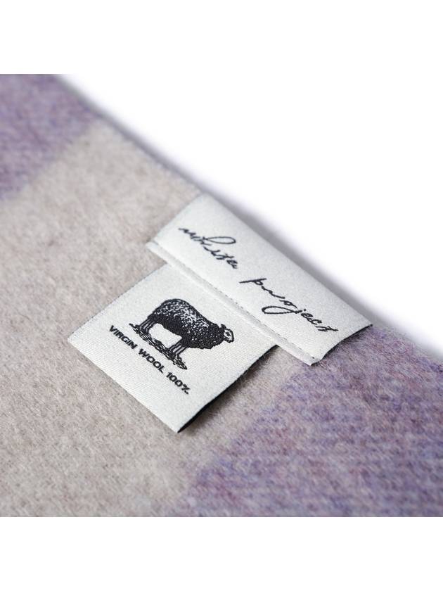 Pattern Virgin Wool Muffler Purple - WHITE PROJECT - BALAAN 4