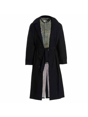 Layered Belted Single Trench Coat Black - MAISON MARGIELA - BALAAN 1