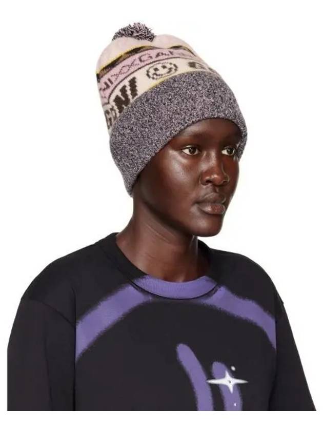 Women s Multicolor Graphic Logo Beanie 231144F014002 270451 1147530 - GANNI - BALAAN 1