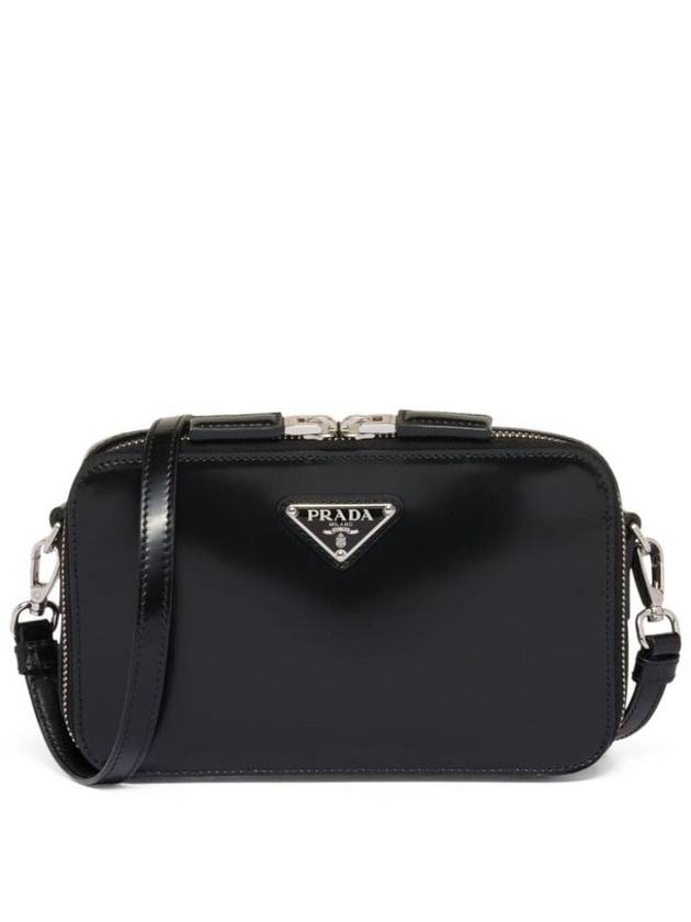 Brique Brushed Leather Messenger Bag Black - PRADA - BALAAN 2