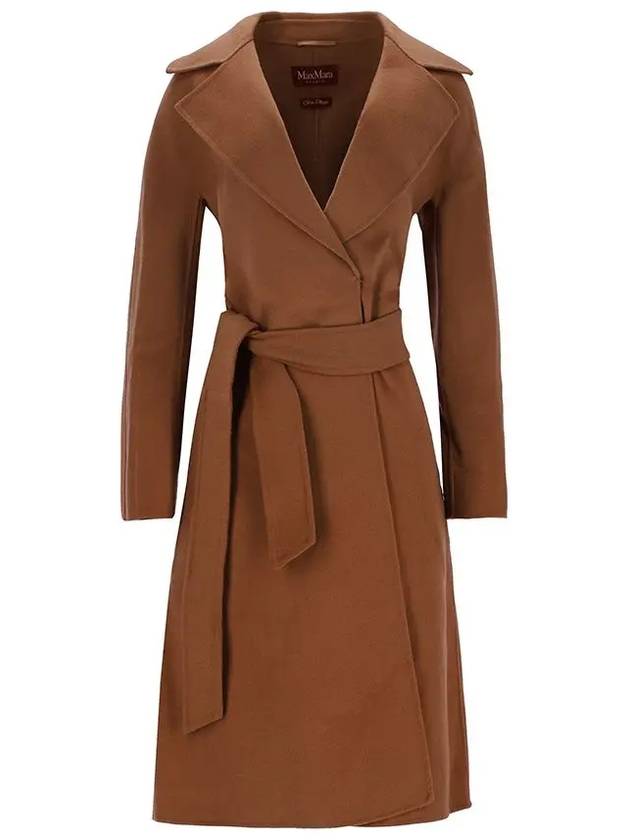 Women's Cles Belted Wool Single Coat Brown - MAX MARA - BALAAN 4