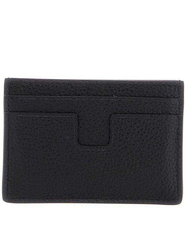 Classic Logo Grain Leather Card Wallet Black - TOM FORD - BALAAN 3