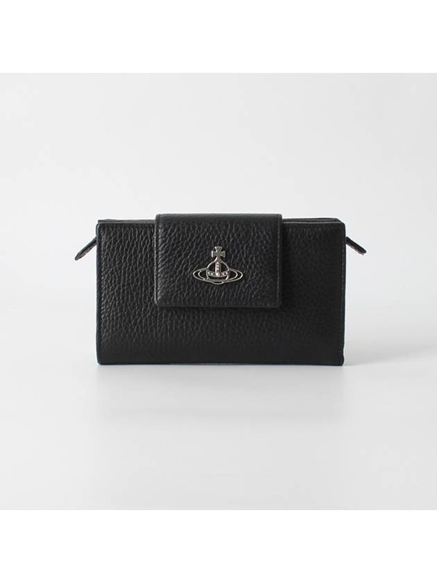 Grain Leather New Medium Wallet Black - VIVIENNE WESTWOOD - BALAAN 1