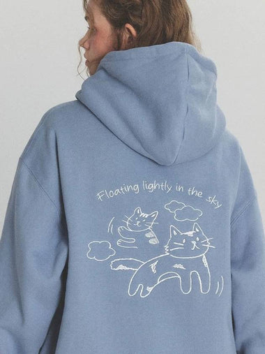 Cloud Cat Embroidered Hooded Top Blue Gray - CPGN STUDIO - BALAAN 1