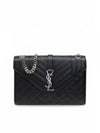 Envelope Medium Chain Bag in Mix Matelasse Grain De Poudre Embossed Leather Black - SAINT LAURENT - BALAAN 2