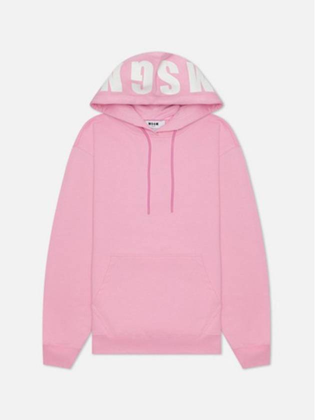 Maxi Logo Cotton Hoodie Pink - MSGM - BALAAN 2