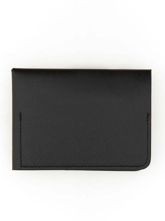 Nappa Leather Logo Folded Card Wallet Black - JIL SANDER - BALAAN 4