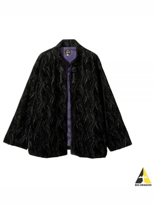 Oriental Jacket RCU Velvet Geometric Emb BLACK NS119 - NEEDLES - BALAAN 1