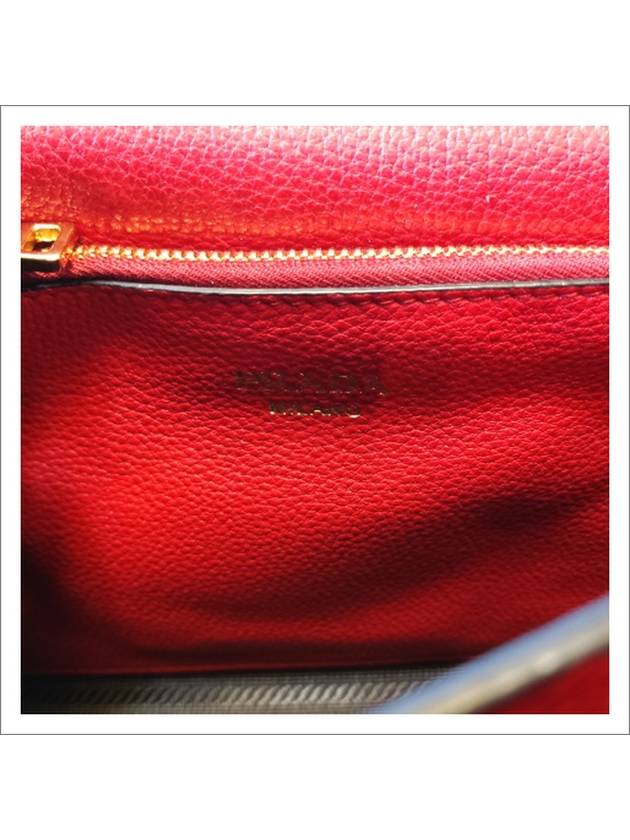 Vitello Dino Leather Flap Cross Bag Red - PRADA - BALAAN.