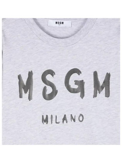 Kids Sketch Logo Long Sleeve T shirt Gray - MSGM - BALAAN 2