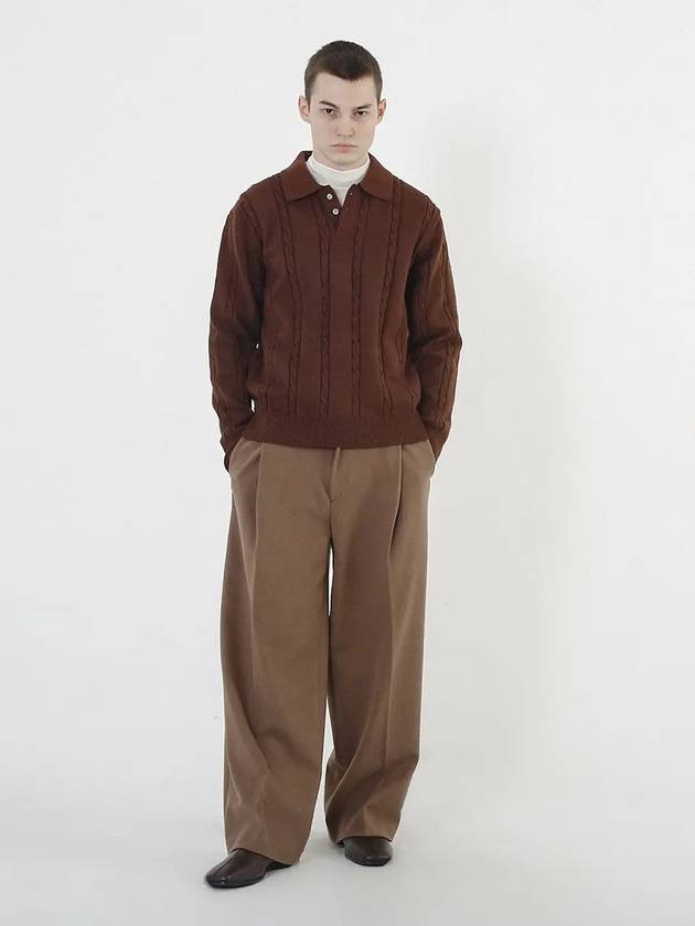 Modal Cable Collar Knit Brown - CHANCE'S NOI - BALAAN 5