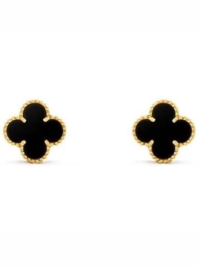 Vintage Alhambra Earrings Gold Black - VANCLEEFARPELS - BALAAN 2