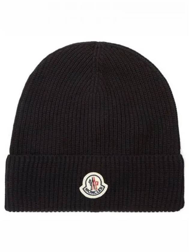 Logo Patch Beanie Black Hat 270441 - MONCLER - BALAAN 1