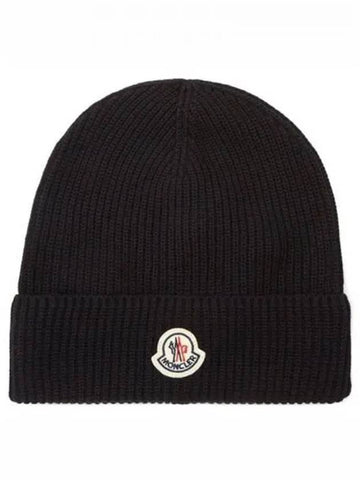 Logo Patch Beanie Black Hat 270441 - MONCLER - BALAAN 1