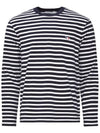 Fox Logo Stripe Long Sleeve T-Shirt Navy - MAISON KITSUNE - BALAAN 2