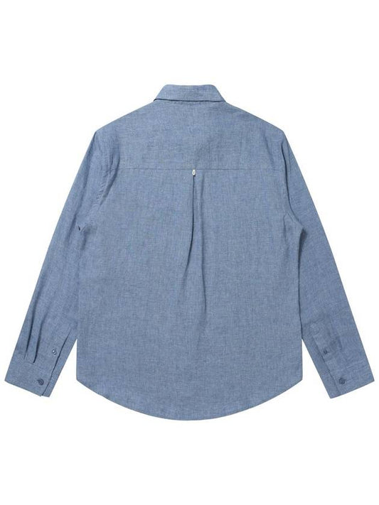 Men's Chambray Shirt Blue SWDQPSSH02 - SOLEW - BALAAN 2