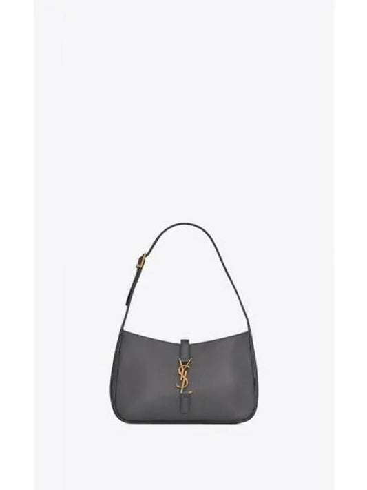 Le 5 A 7 Smooth Leather Hobo Shoulder Bag Dark Grey - SAINT LAURENT - BALAAN 2