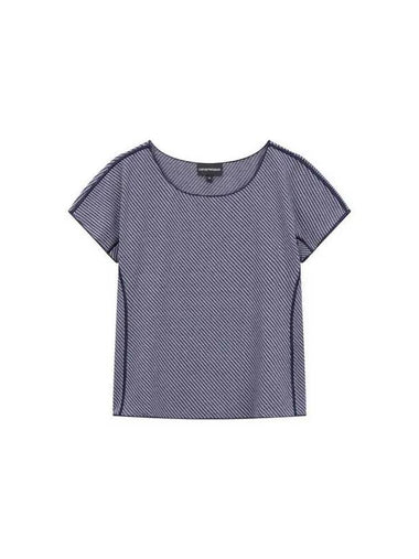 Women s Patterned Stretch T Shirt Navy - EMPORIO ARMANI - BALAAN 1