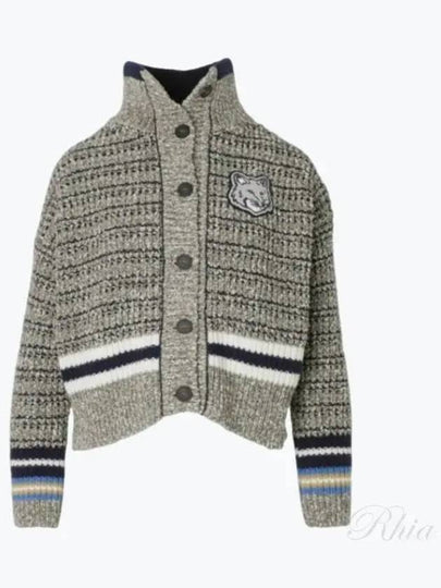 Bold Fox Head Crafty Cardigan Grey - MAISON KITSUNE - BALAAN 2