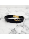 Opyum Double Wrap Leather Bracelet Black - SAINT LAURENT - BALAAN 4