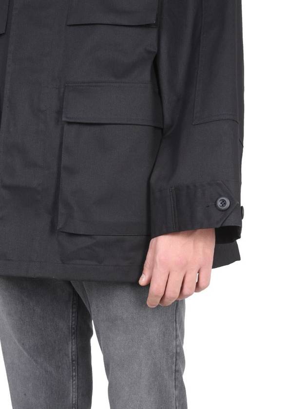 Men's Cotton Drill Cargo Jacket Black - BALENCIAGA - BALAAN 4