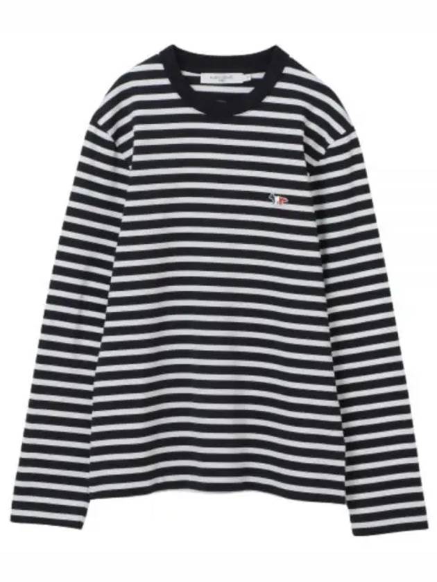 Fox Logo Stripe Long Sleeve T-Shirt White Black - MAISON KITSUNE - BALAAN 2