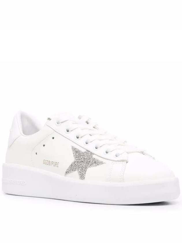 Pure Star Glitter Silver Low Top Sneakers White - GOLDEN GOOSE - BALAAN 3