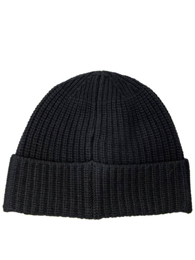 Logo Patch Rib Wool Beanie Dark Navy - STONE ISLAND - BALAAN 6