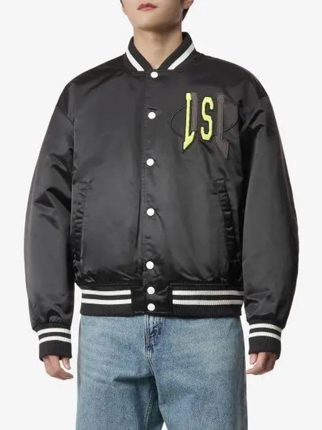 Men's Satin Lies Patches Track Jacket Black - DIESEL - BALAAN 2