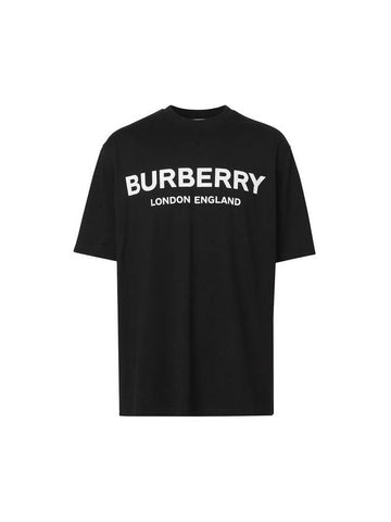 Logo Print Cotton Long Sleeve T-Shirt Black - BURBERRY - BALAAN 1