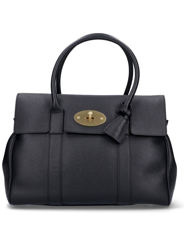 Small Bayswater Classic Grain Tote Bag Black - MULBERRY - BALAAN 2