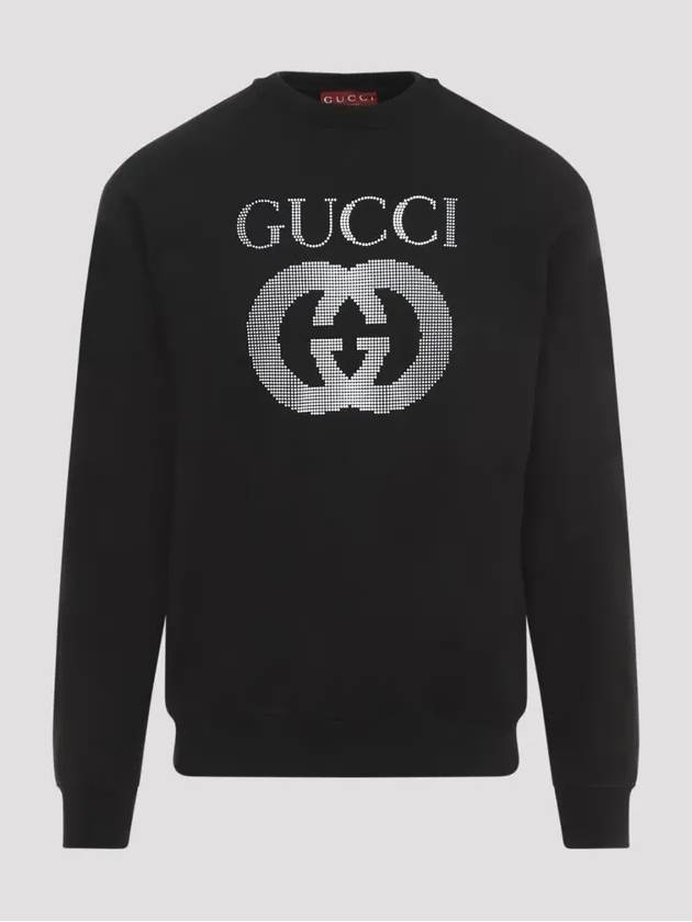 Embellished Logo Crew Neck Sweater Black - GUCCI - BALAAN 2