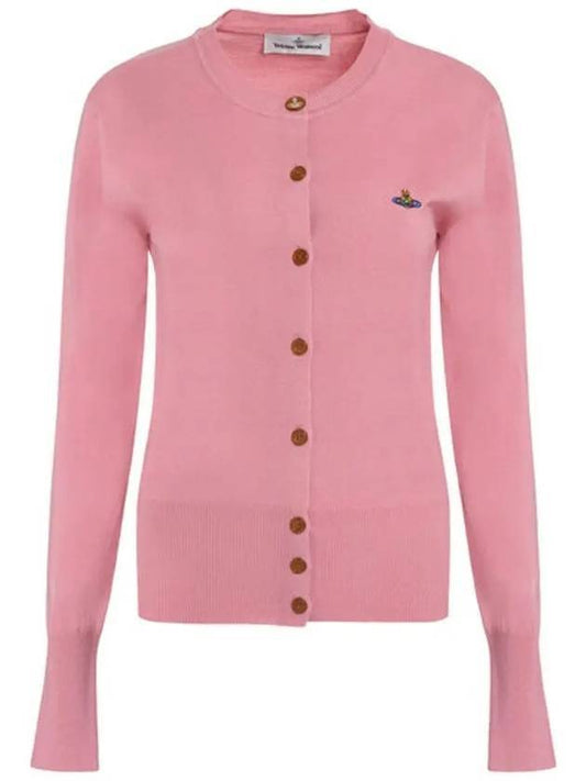 Bea Logo Wool Cardigan Pink - VIVIENNE WESTWOOD - BALAAN 1
