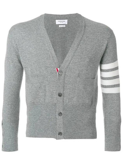 Men's Diagonal Classic Cashmere Cardigan Light Grey - THOM BROWNE - BALAAN 2