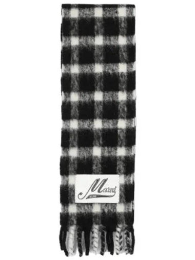 Wool check muffler black - MARNI - BALAAN 1