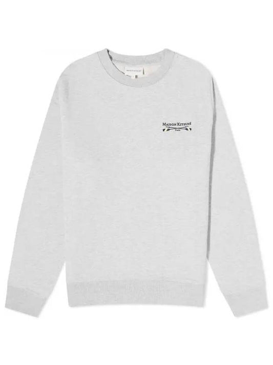 Oars Regular Crew Sweatshirt Light Grey Melange - MAISON KITSUNE - BALAAN 1