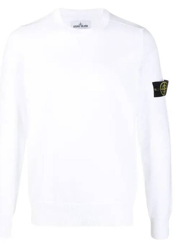 Wappen Patch Cotton Knit Top White - STONE ISLAND - BALAAN 3