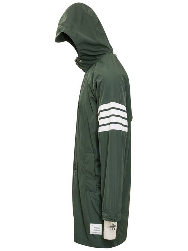 Poly Twill Diagonal Hooded Parka Dark Green - THOM BROWNE - BALAAN 4