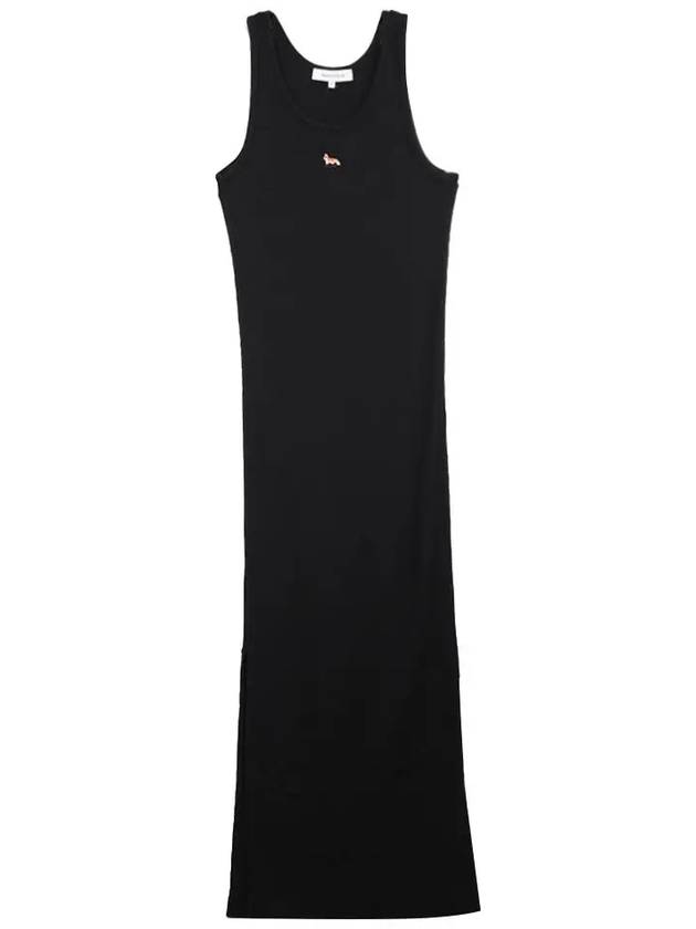 Baby Fox Ribbed Tank Long Dress Black - MAISON KITSUNE - BALAAN 7