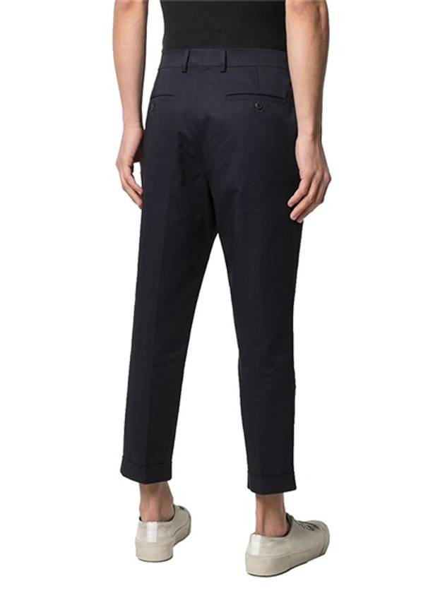 Men's Waist Banding Slacks Navy - AMI - BALAAN.