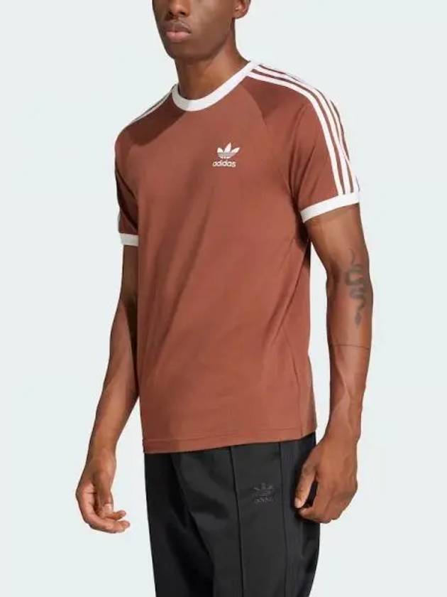 3 Stripe Classic Short Sleeve T-shirt Brown - ADIDAS - BALAAN 2