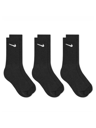 Everyday Cushioned Training Crew Socks 3 Pack Black - NIKE - BALAAN 1