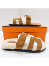 Chypre Suede Goatskin Wool Sandals Naturel Ecru - HERMES - BALAAN 7