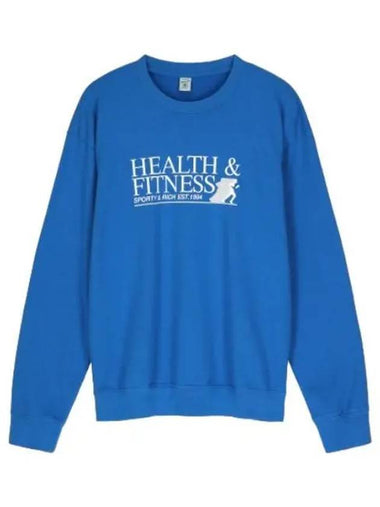 Fitness Motion Crew Neck Sweatshirt Royal Blue White - SPORTY & RICH - BALAAN 1